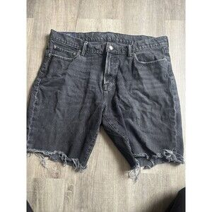 Abercrombie & Fitch Black Denim Cut Off Shorts Mens Size Actual 34